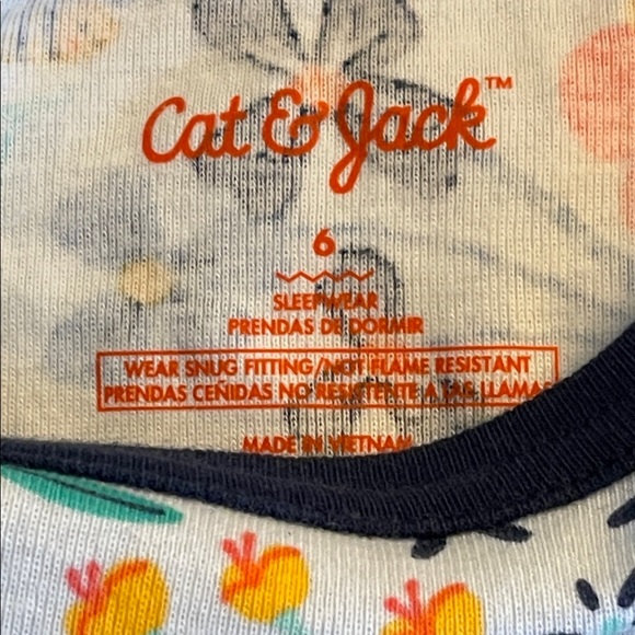 Cat & Jack Kids Pajama Set - Multicolor Floral SZ 6  NWT - Picture 2 of 4